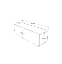 Mueble TV Moderno con Puerta en Melamina Color Blanco y Cambria 100x31.5x29.6cm - Diseño Elegante para Salón.