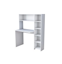 Escritorio-Librería Color Blanco, 113x40x142cm - Estilo Versátil y Espacioso