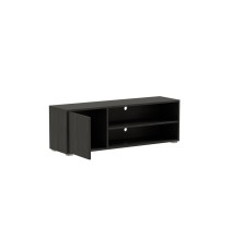 Mueble de TV en Melamina Negra 120x40x41cm - Diseño Elegante con Puerta y Estantes