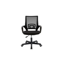 Silla de Oficina Ergonómica de Malla de Tela Negra con Reposabrazos - 56x47x85-95 cm, Confort y Estilo para Trabajo y Estudio.